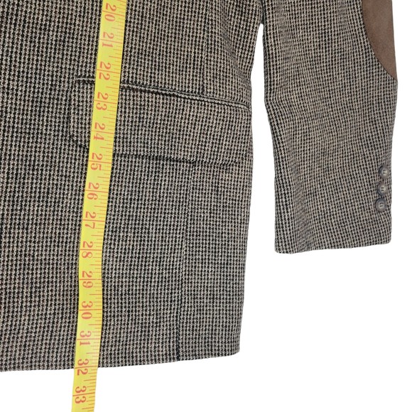Craig Scott Mens size 44R Brown Tweed Wool Blazer Jacket w/ Elbow Patches Vtg - Picture 12 of 12